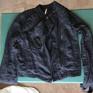 Free People Casual Jacket Navy Blue